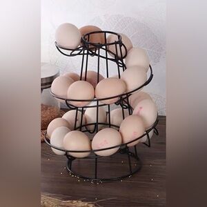 KLUFO Egg Rack, Modern Spiral Egg Rack, Metal Storage Rack